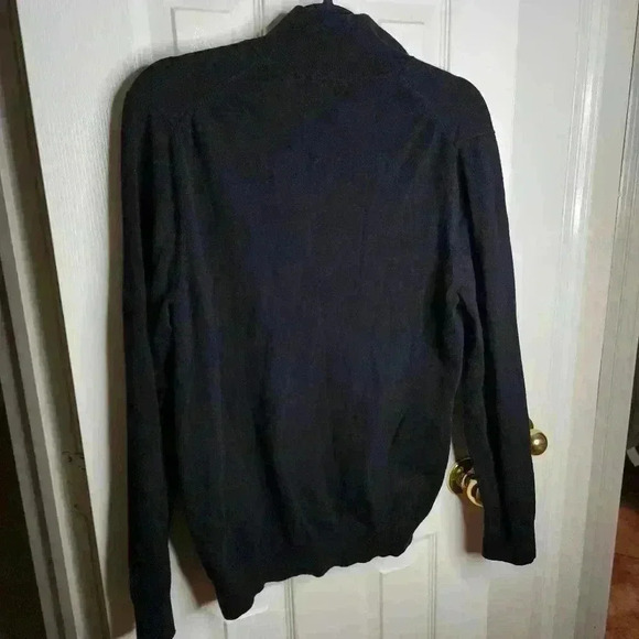 Express Men's Black Quarter Zip Pullover Business Casual Sweater Size Medium - Picture 4 of 9